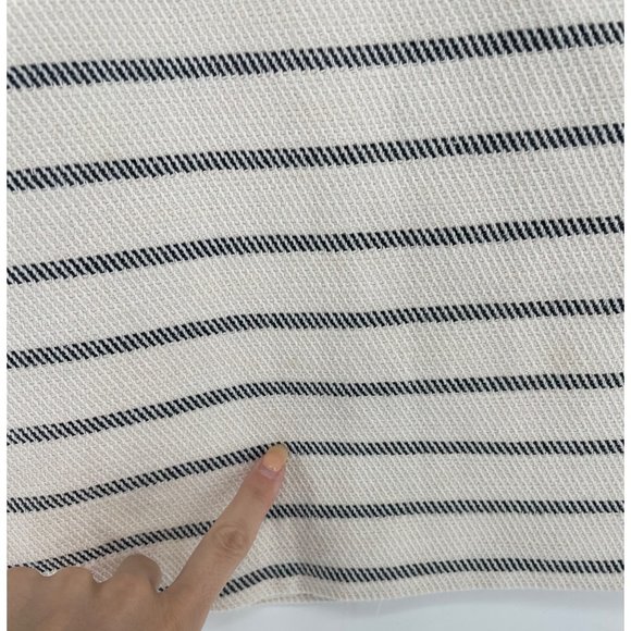 H&M Women's Size 10 Cream/White/Black Tweed Striped Summer Mini Skirt - Picture 3 of 6